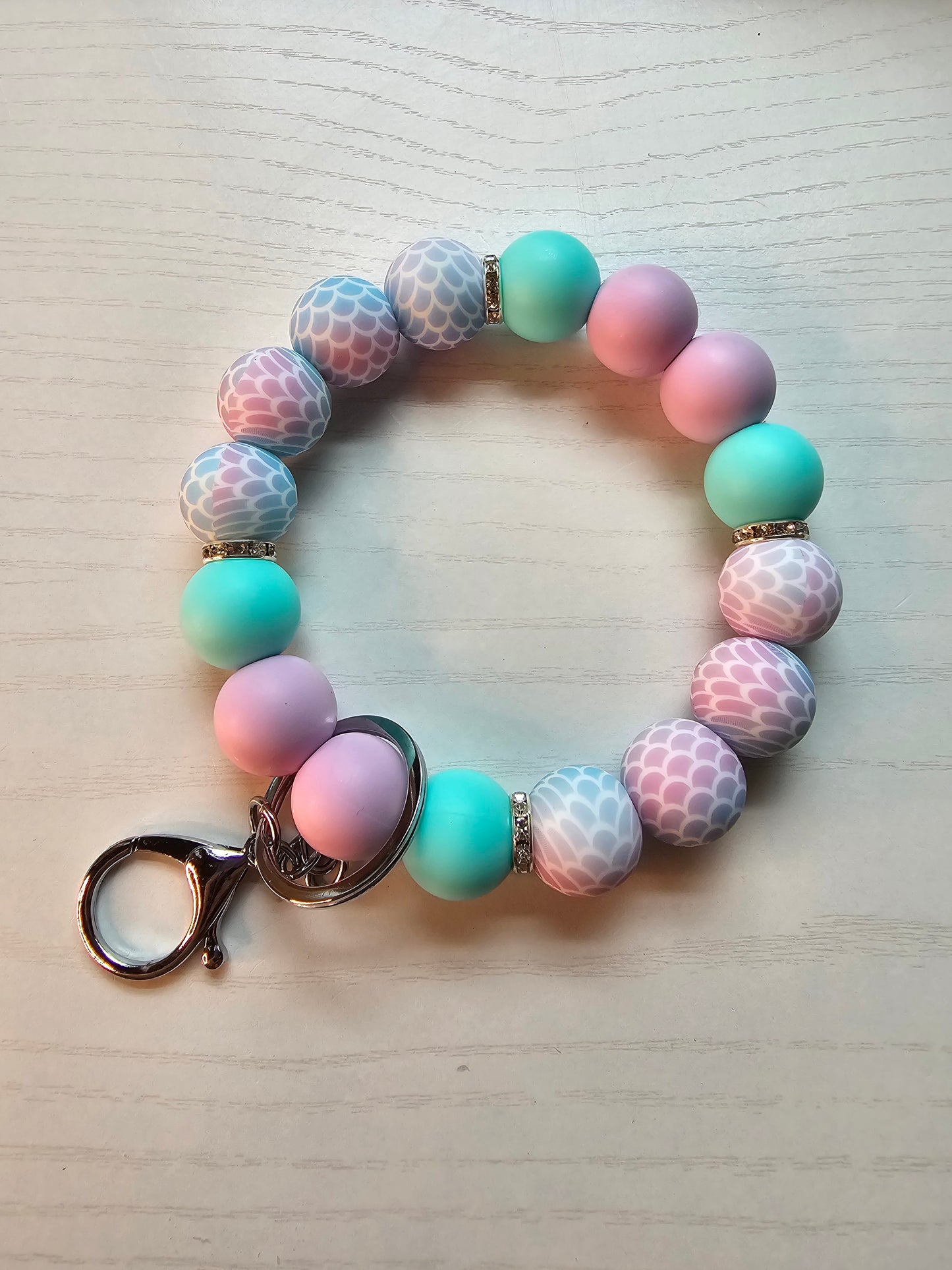 Mermaid Silicone Wristlet Keychain