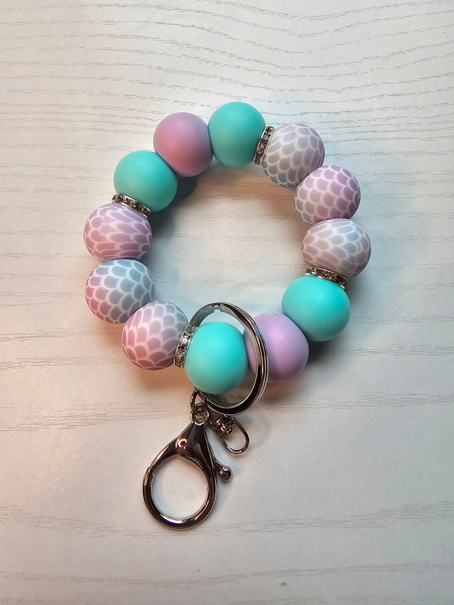 Mermaid Silicone Wristlet Keychain