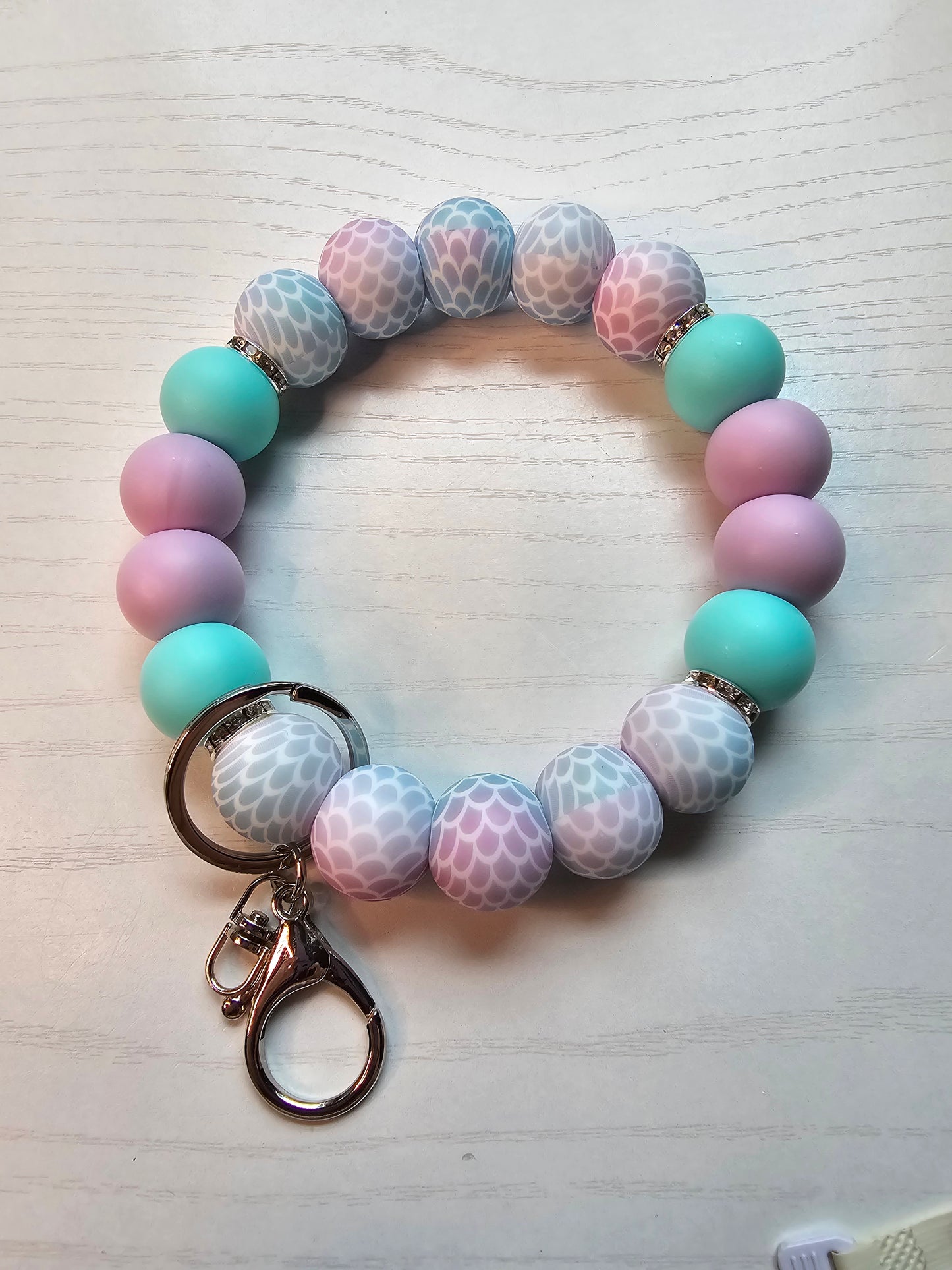 Mermaid Silicone Wristlet Keychain