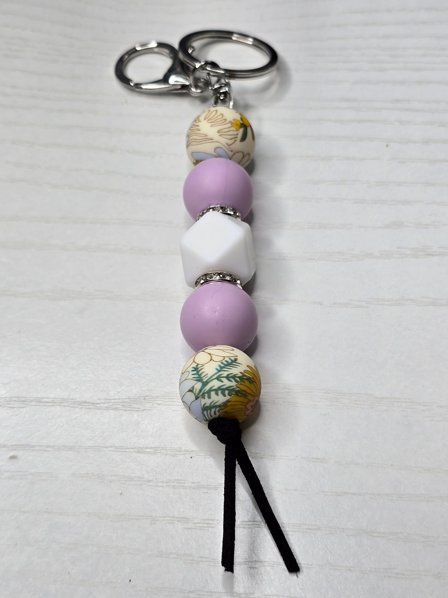 Boho Floral Silicone Beaded Keychain