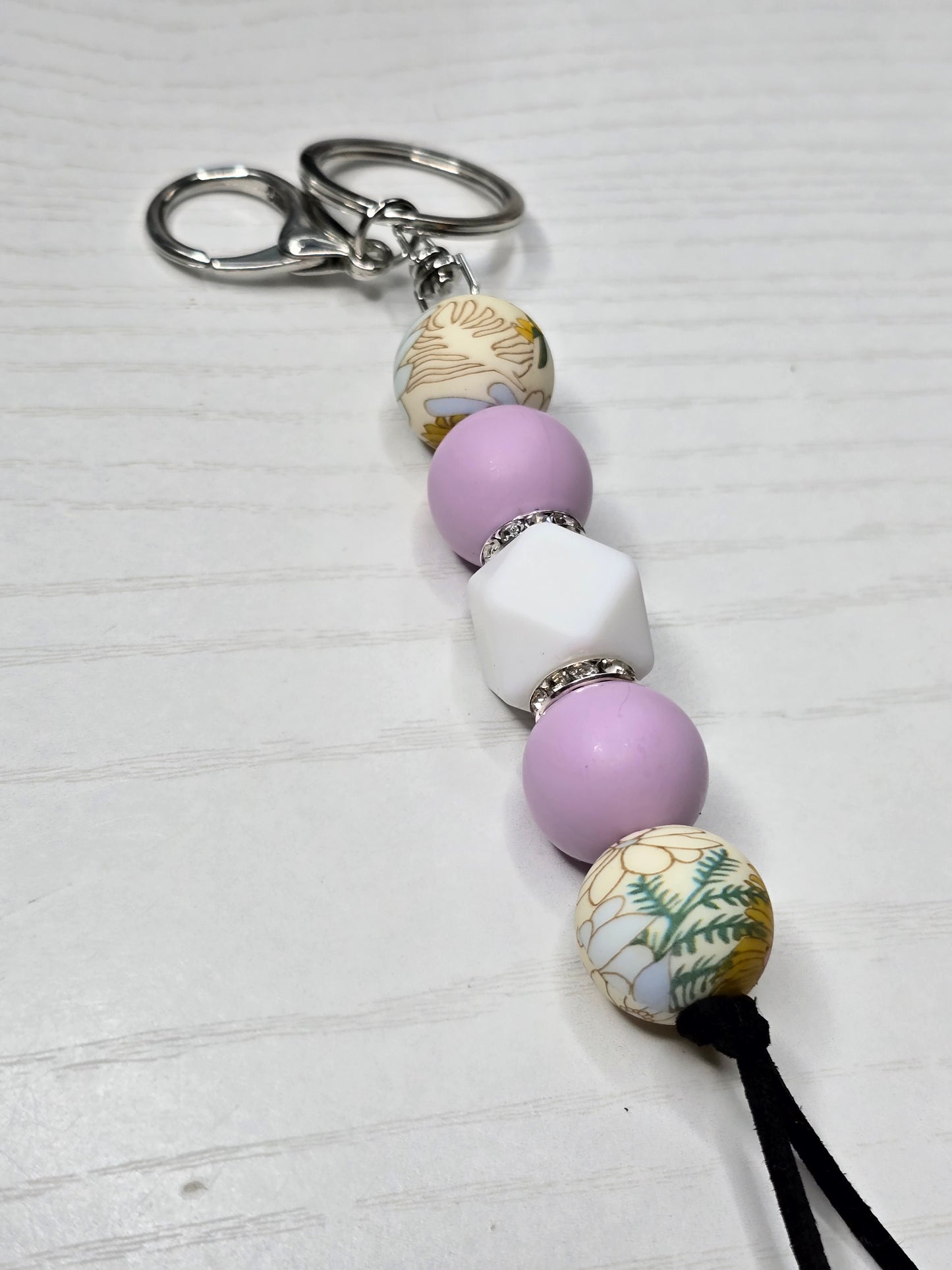 Boho Floral Silicone Beaded Keychain